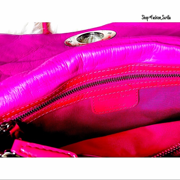 Dior Grand Sac Rendez-Vous Pink Fuchsia Patent Leather Shoulder bag - Picture 9 of 13